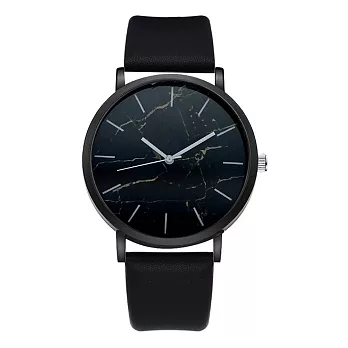 Watch-123 大理石紋極致黑優雅質感手錶 (黑色)黑色