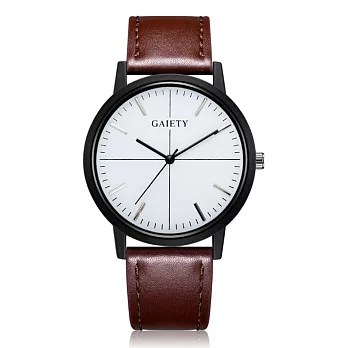 Watch-123 紐約經典時尚新風範白色盤手錶 (3色任選)深褐色