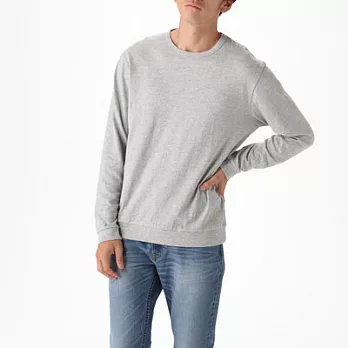 [MUJI無印良品]男有機棉節紗長袖T恤XL灰色