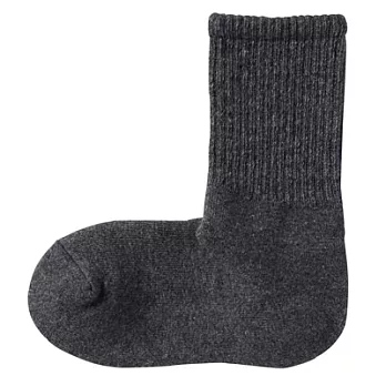 [MUJI無印良品]女羊毛混氂牛毛室內直角襪墨灰23~25cm