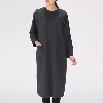[MUJI無印良品]女再生羊毛混洋裝M深灰
