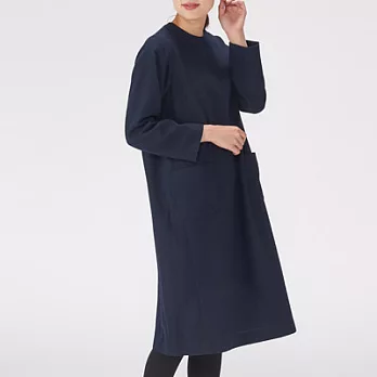 [MUJI無印良品]女再生羊毛混洋裝S暗藍