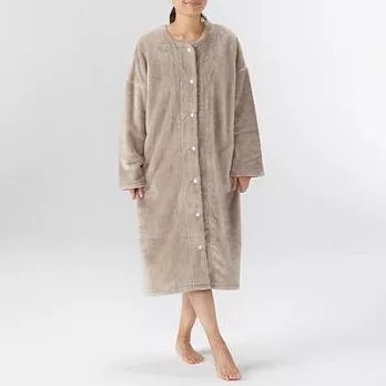 [MUJI無印良品]女聚酯纖維暖纖毛保暖家居連身裙M淺米