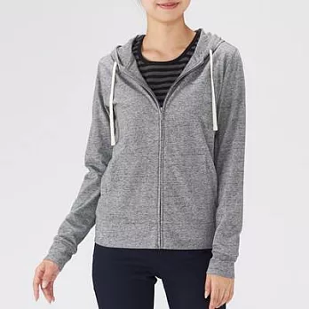[MUJI無印良品]女棉混拉鍊連帽外套XL灰色