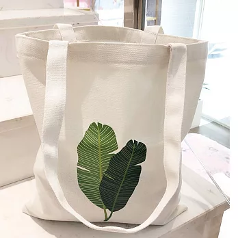 AmaZing 氣質綠芭蕉葉大容量拉鍊側背袋 (2色任選)白色