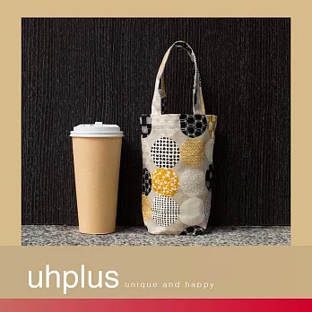 uhplus Love Life 隨行環保飲料袋(長版)-円和柄(灰)