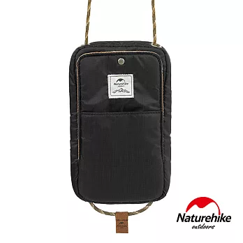 【Naturehike】頸掛式防水旅行護照證件收納包(黑色)
