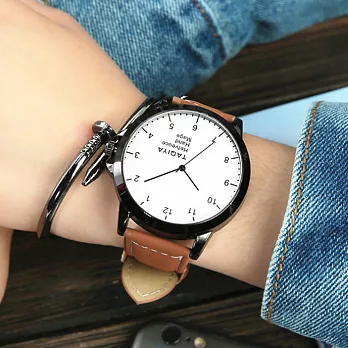 Watch-123 樂來樂愛-實用必備自信大錶面手錶 (4色任選)咖啡色
