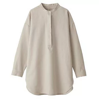 [MUJI無印良品]女新疆棉二重織長版衫XS~S淺灰