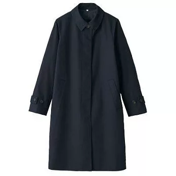 [MUJI無印良品]女棉混撥水加工折領大衣XL暗藍