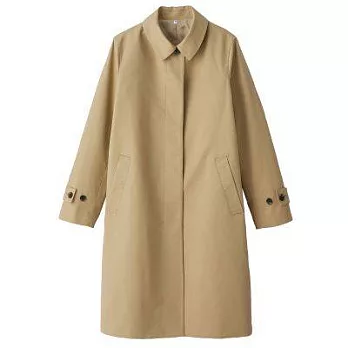 [MUJI無印良品]女棉混撥水加工折領大衣XL米色