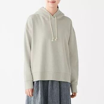 [MUJI無印良品]女棉混節紗裏毛連帽上衣ML灰銀