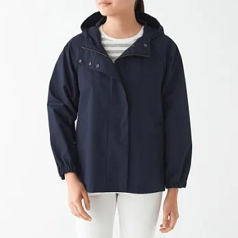 [MUJI無印良品]女棉混撥水加工連帽風衣外套M~L深藍