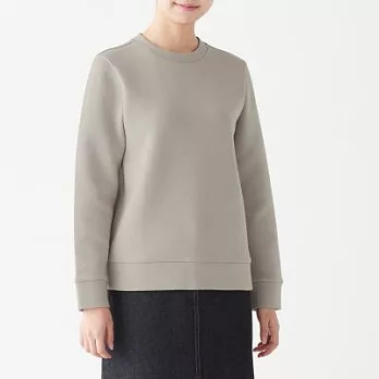 [MUJI無印良品]女棉混二重織長袖套衫S銀灰