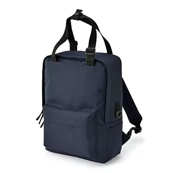 [MUJI無印良品]聚酯纖維可手提後背包/A4深藍