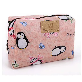 AmaZing 防水印花牛津布多功能化妝包 (9款任選)小企鵝