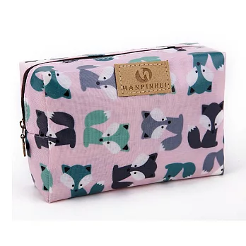 AmaZing 防水印花牛津布多功能化妝包 (9款任選)小狐狸