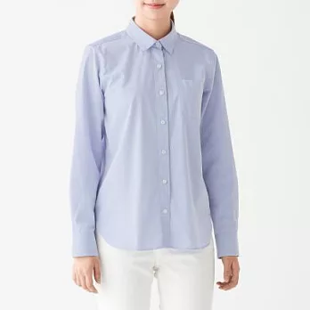 [MUJI無印良品]女新疆棉水洗平織布襯衫M粉藍