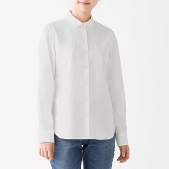 [MUJI無印良品]女新疆棉平織布圓領襯衫M白色
