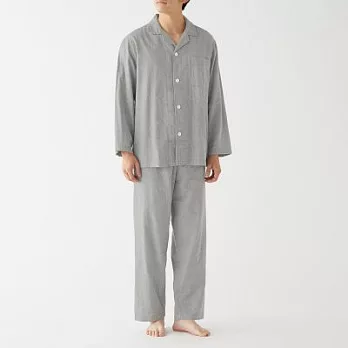 [MUJI無印良品]男有機棉無側縫二重紗織家居睡衣XL灰色