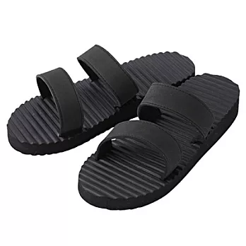 [MUJI無印良品]雙帶波浪海綿拖鞋黑色M24.5~25.0cm