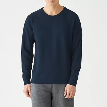 [MUJI無印良品]男棉混裏毛圓領衫XL深藍
