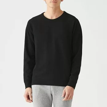 [MUJI無印良品]男棉混裏毛圓領衫XL黑色