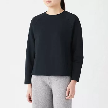 [MUJI無印良品]女有機棉混彈性裏毛套衫L暗藍