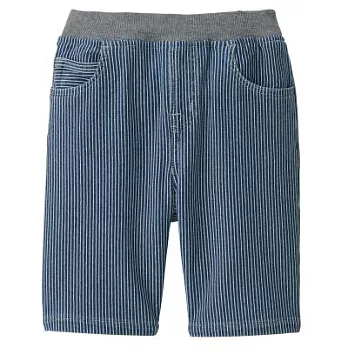 [MUJI無印良品]幼兒有機棉混輕鬆活動舒適拼接針織丹寧舒適五分褲100