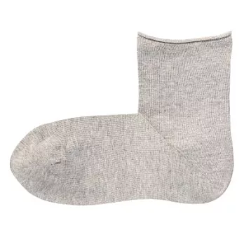 [MUJI無印良品]女棉混輕薄直角短襪灰色23~25cm
