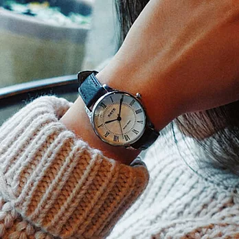 Watch-123 復古羅馬時標時尚簡約百搭手錶 (3色任選)白面黑帶
