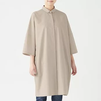[MUJI無印良品]女新疆棉平織布暗門襟襯衫洋裝ONE SIZE淺米
