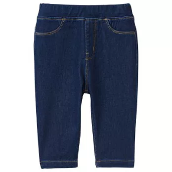 [MUJI無印良品]幼兒棉混輕鬆活動舒適拼接丹寧緊身七分褲80深藍