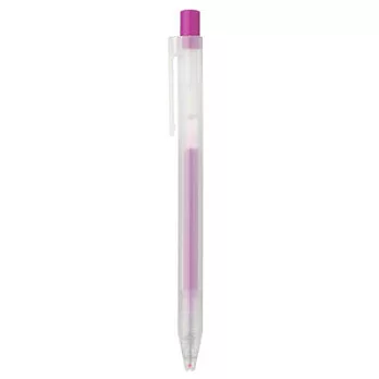 【MUJI 無印良品】自由換芯按壓滑順膠墨筆 /紫0.5mm