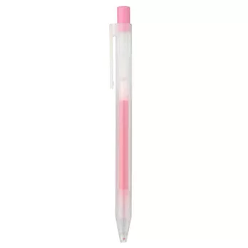 【MUJI 無印良品】自由換芯按壓滑順膠墨筆 /櫻花粉0.5mm