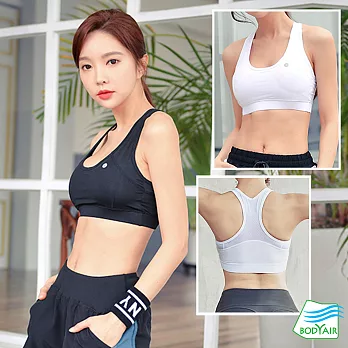 【BODYAIR嚴選】美胸挺背健身內衣(健身.瑜珈.慢跑.運動內衣.運動BRA) M 黑