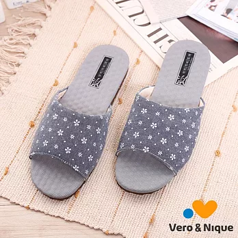 維諾妮卡 典雅竹炭機能乳膠室內拖鞋M藍色