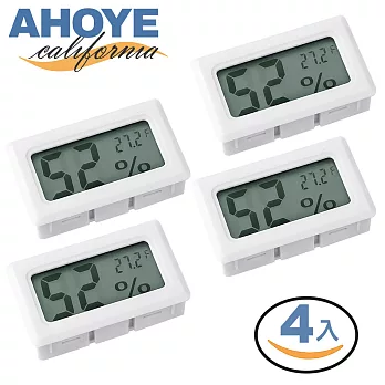 【Ahoye】迷你溫濕度器 溫度計 4入組