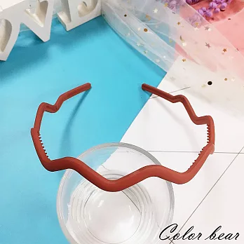 【卡樂熊】基本磨砂素色簡約波浪造型髮箍(三色)-橘色