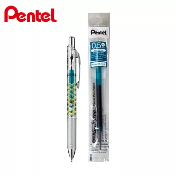 (1筆1芯)PENTEL ENERGEL infree 和柄系列 青海波藍綠