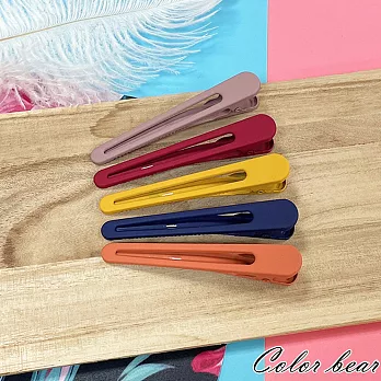 【卡樂熊】基本磨砂5入組鴨嘴夾/造型髮夾(兩色)- 亮色系