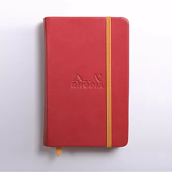 【Rhodia｜Rhodiarama】Hardcover 精裝硬皮束帶筆記本_A6_象牙色_空白_90g_96張_ 罌粟紅色