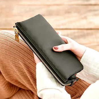 CHENSON三明治夾層 8卡4鈔大容量手機包長夾(CG15199-3) 黑