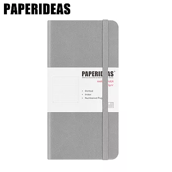 PAPERIDEAS 48K頁碼硬面绑帶筆記本  點陣-槍灰