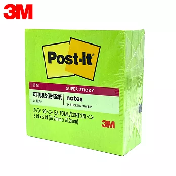 3M 654-3SS Post-it 利貼 狠黏 便條紙  綠色