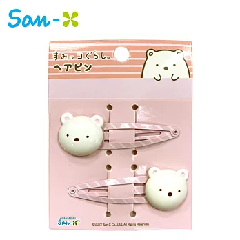 【日本正版授權】角落生物 造型髮夾 2入組 BB夾/復古髮夾/髮夾/小髮夾/角落小夥伴 - 粉色款