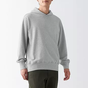 【MUJI 無印良品】男有機棉混裏毛連帽上衣 XS 灰色