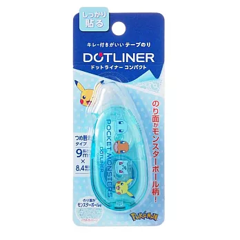 【SHOWA NOTE】寶可夢DOTLINER 雙面膠帶 ‧ 藍色