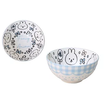 【日本SHINACASA】Fancy Animal可愛動物陶瓷餐碗300ml ‧ 兔兔