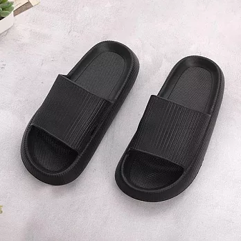 333家居鞋館 厚實舒適 知性休閒厚底拖鞋 黑44/45